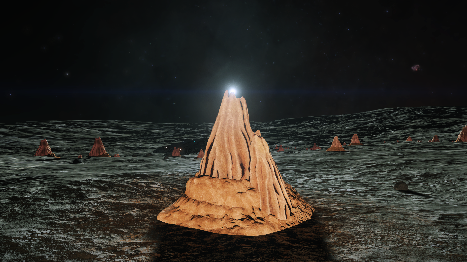Bark Mound emitting light